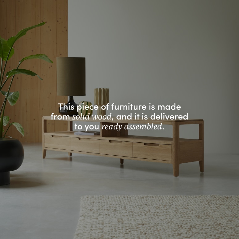 Arto - 180 cm solid oak TV unit