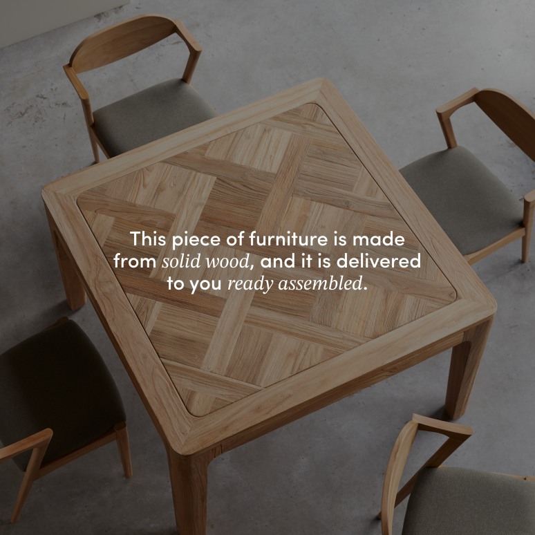 Ruth - Table in recycled solid teak, seats 4–6 people