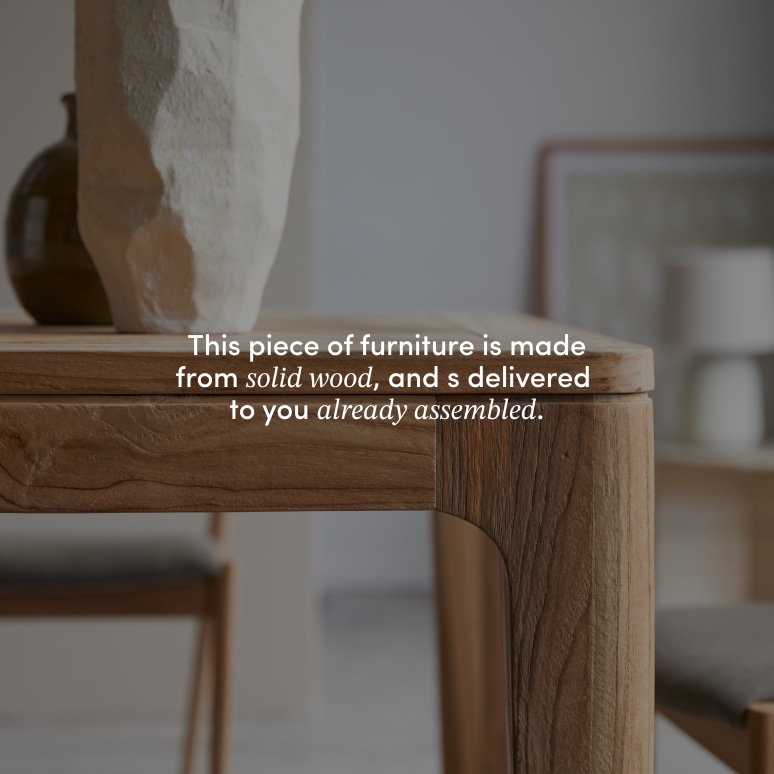 Ruth - Table in recycled solid teak, seats 4–6 people