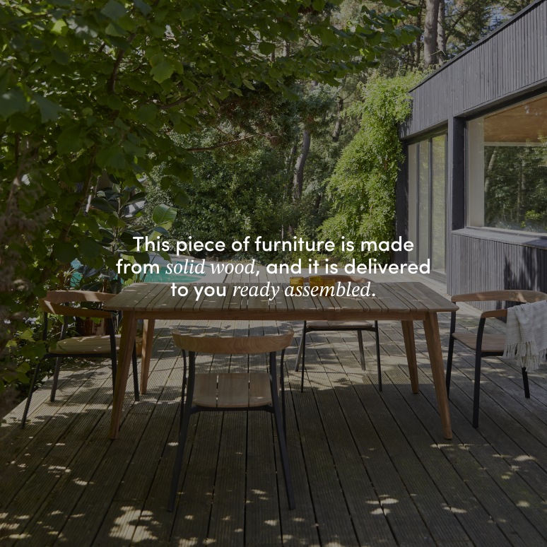 Katrine - Garden table in recycled solid teak, seats 6–8 people