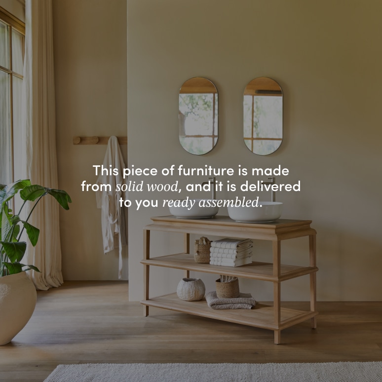 Achille - Vanity unit in solid teak, 135 cm