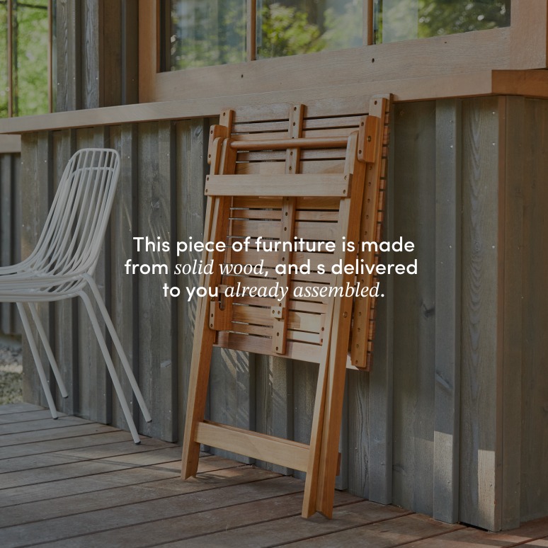 Bistro - Folding garden table in solid acacia, seats 2 people