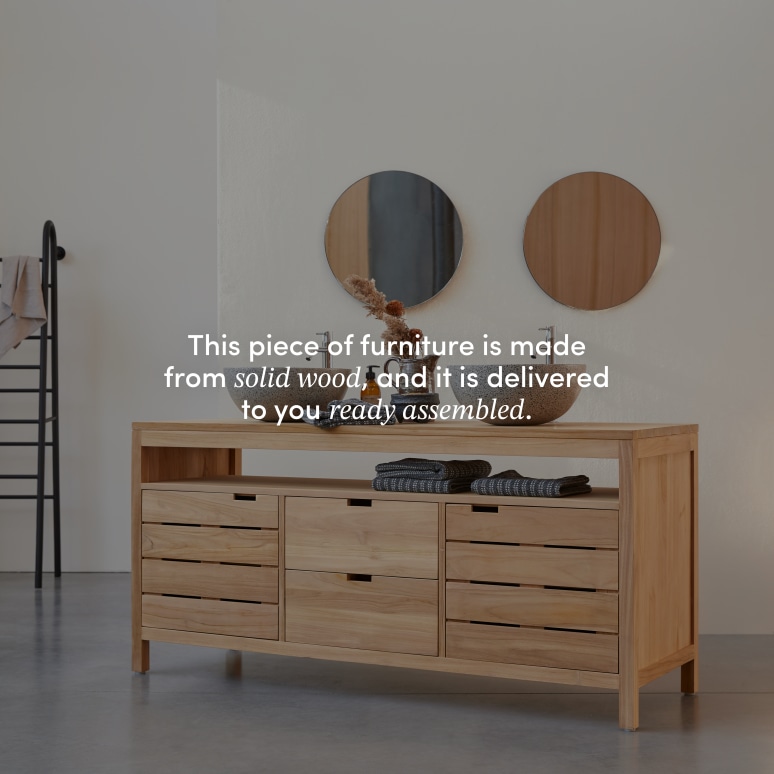 Serena - Solid teak vanity unit, 165 cm