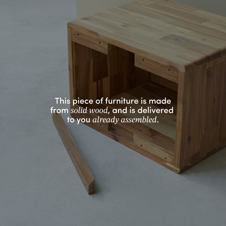 Lila - Bathroom cabinet in solid acacia - 50 cm