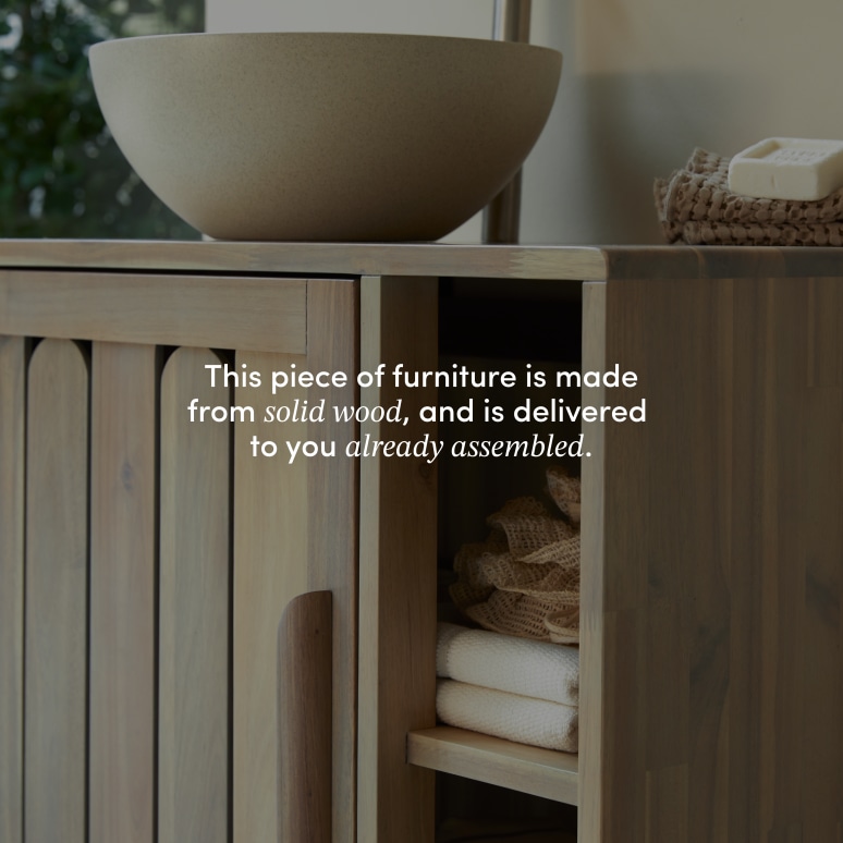 Lila - Bathroom cabinet in solid acacia - 80 cm