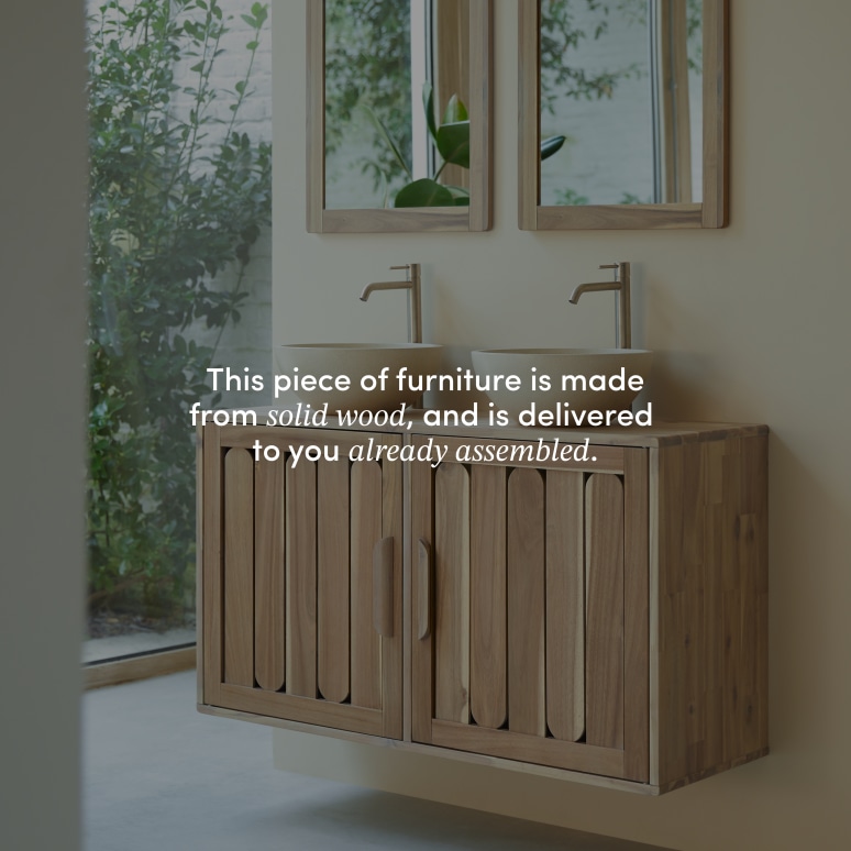 Lila - Bathroom cabinet in solid acacia - 120 cm