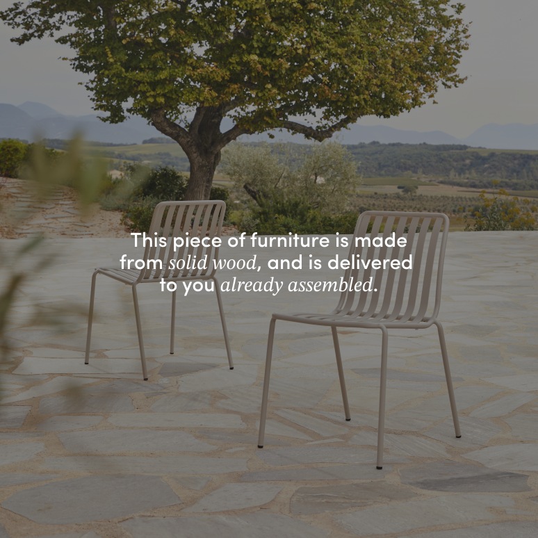 Téo - Garden Set in solid teak and black cream, 6 seats