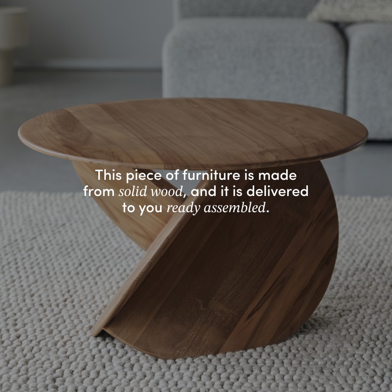 Gonzague - Small solid teak coffee table