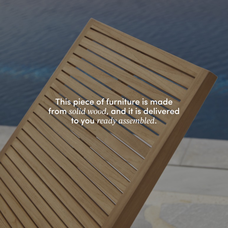 Teo -  Garden lounger in solid teak