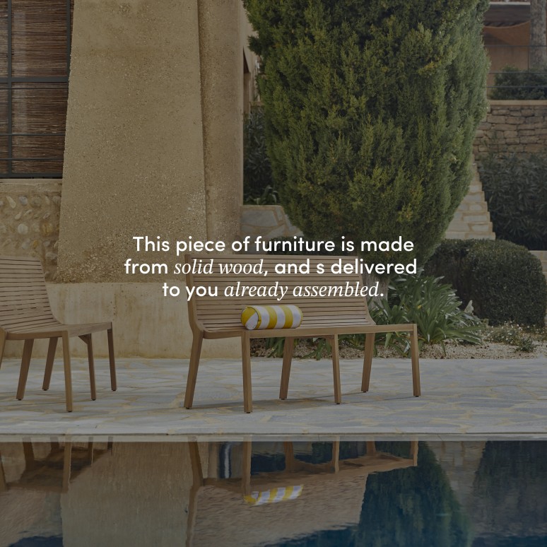 Teo - 2-seater solid teak garden bench