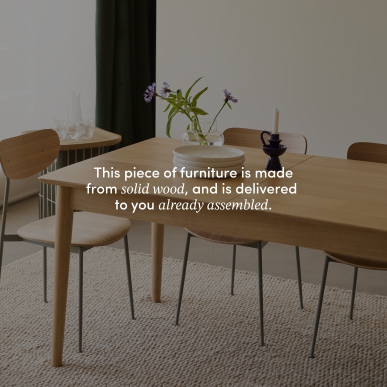 Cloé - Extendable solid mango wood table, seats 4–6