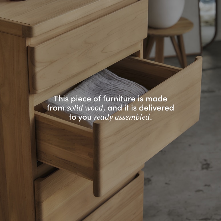 Nino - Hallway tallboy in solid teak