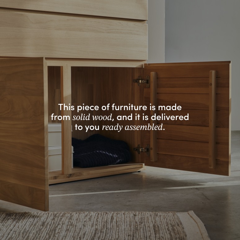 Nino - Tall chest of drawers in solid teak