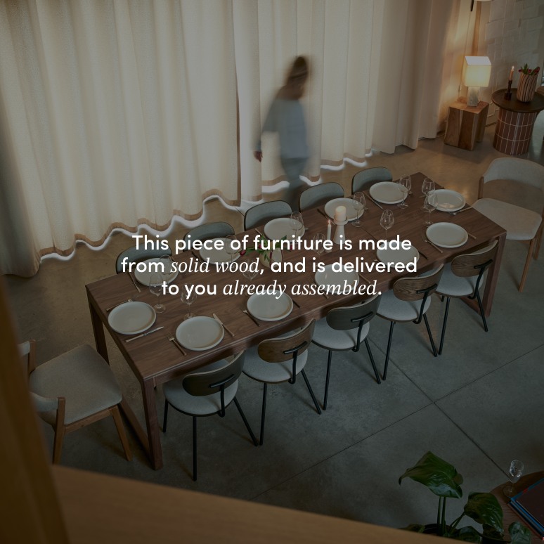 Arto - Solid walnut extending table for 6–12 people