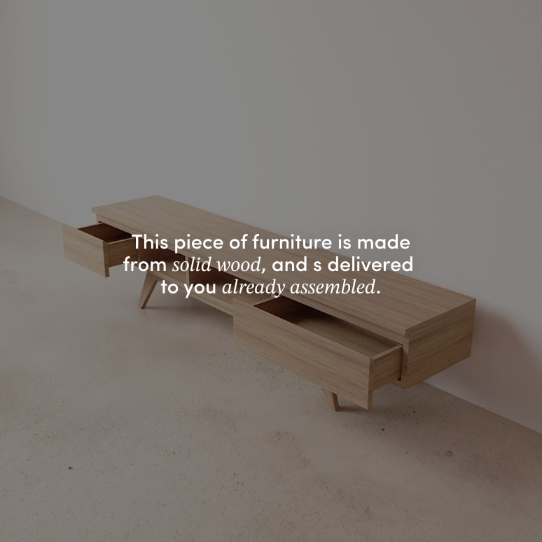 Esmée - 180 cm solid oak TV unit