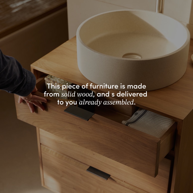 Senson - Solid walnut bathroom unit 60 cm