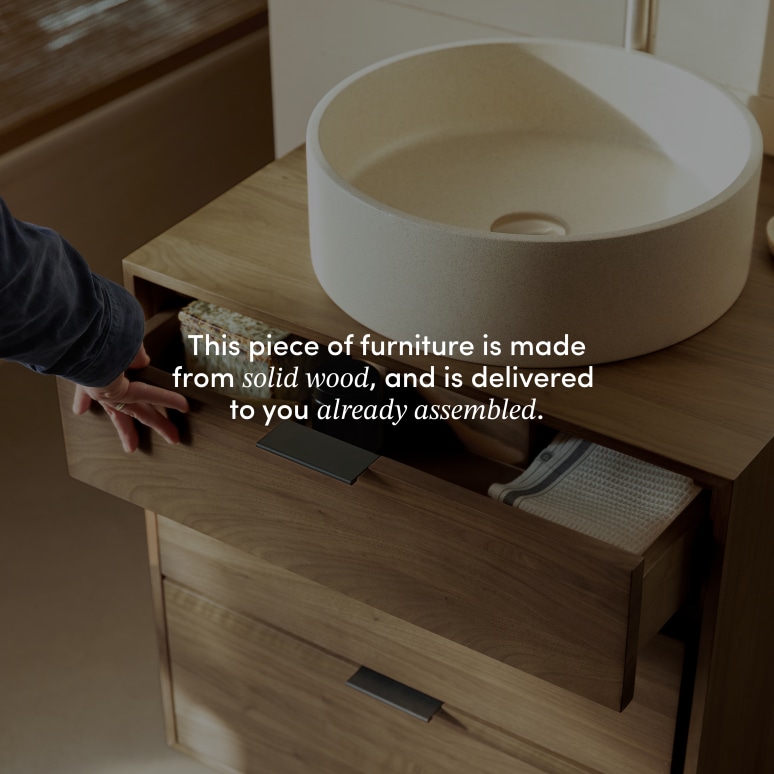 Senson - Solid walnut bathroom unit 60 cm