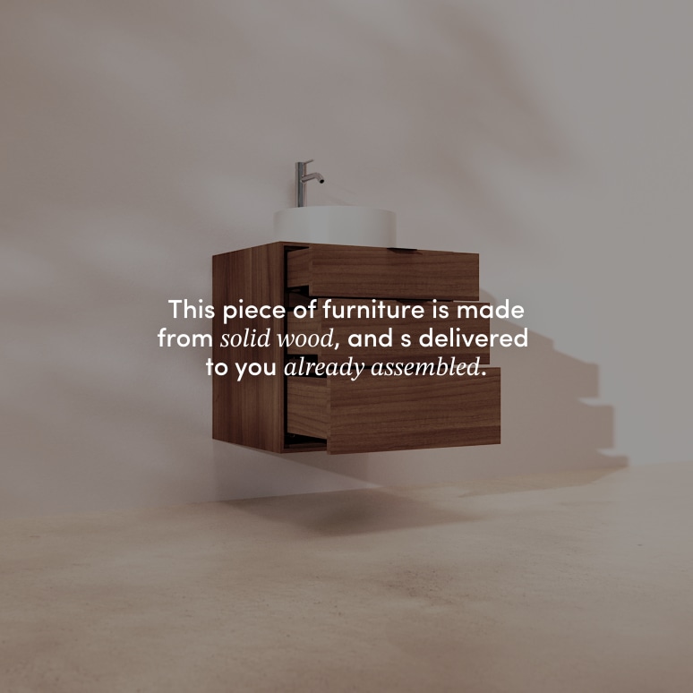 Senson - Solid walnut bathroom unit 60 cm