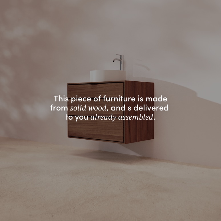 Senson - Solid walnut bathroom unit 80 cm