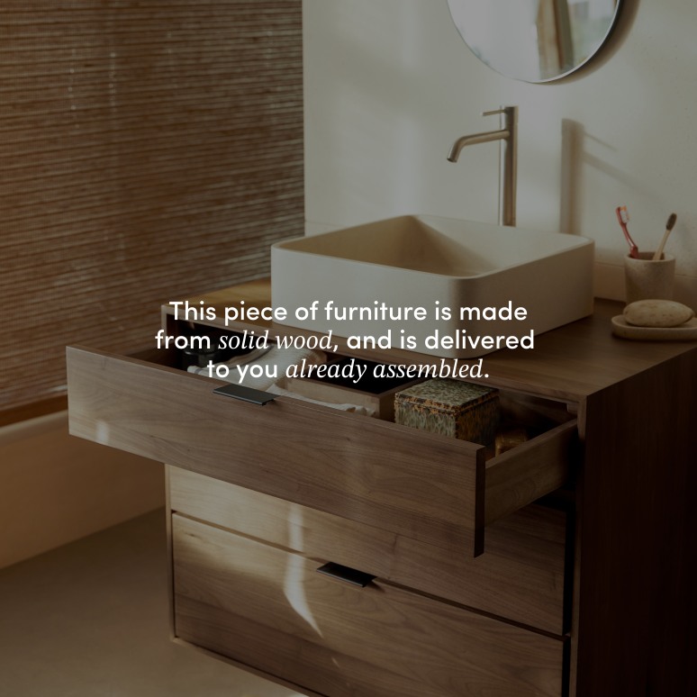 Senson - Solid walnut bathroom unit 80 cm