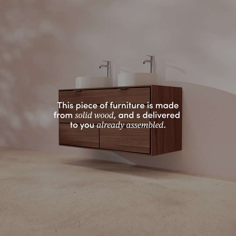 Senson - Solid walnut bathroom unit 120 cm
