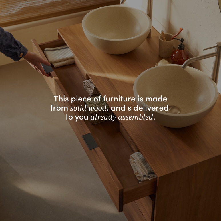 Senson - Solid walnut bathroom unit 120 cm