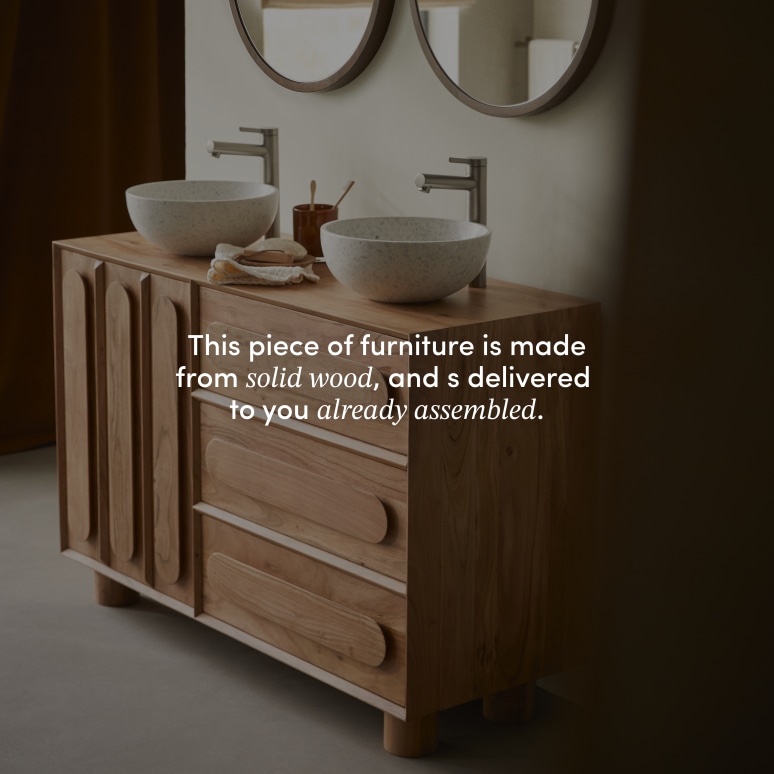 Olga - Solid acacia bathroom vanity 120 cm