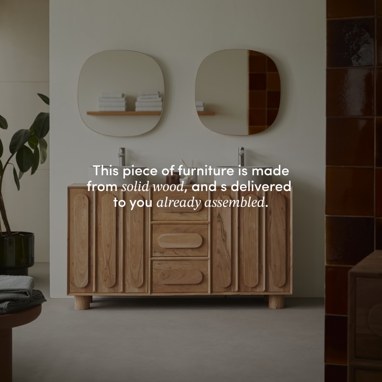 Olga - Solid acacia vanity unit 145 cm