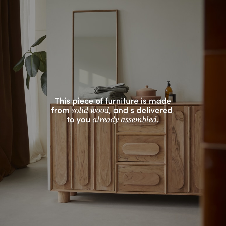 Olga - Solid acacia storage unit 145 cm