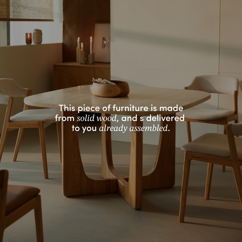 Mattia - 4-seater table in solid oak and travertine