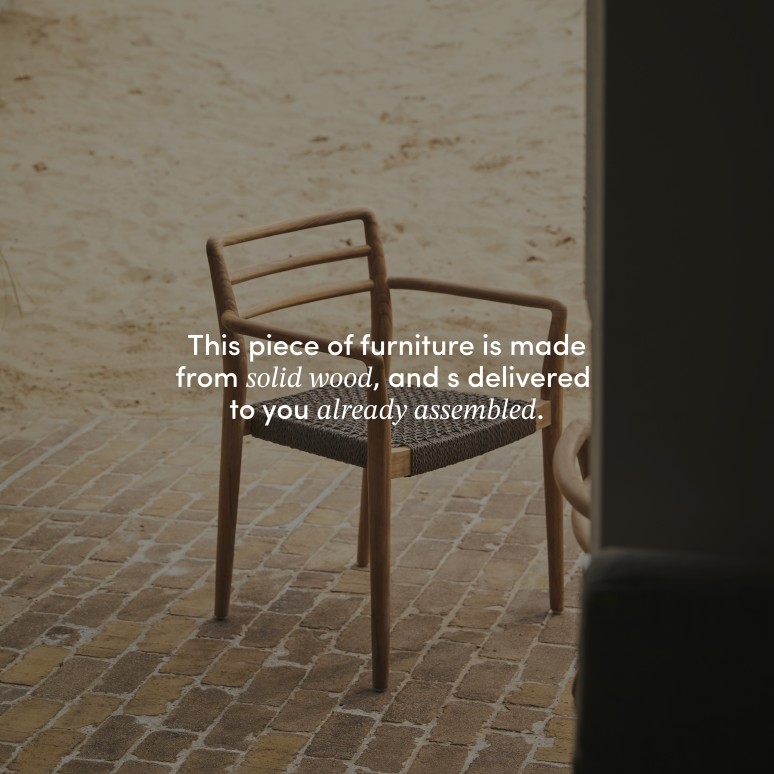 Lily - Solid teak garden armchair with rope weaving