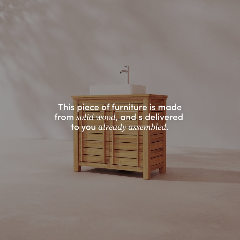 Rose - Solid teak vanity unit 90 cm