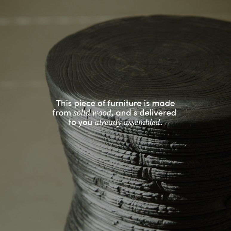 Diabolo - Black Solid Teak End Table