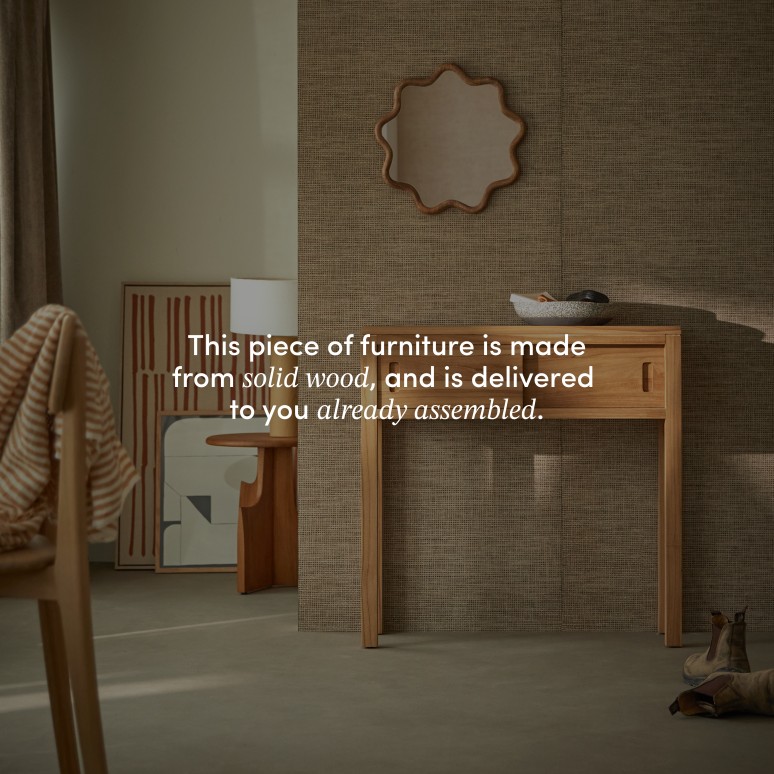 Anton - Hallway console table in solid teak 80 cm D. 25 cm