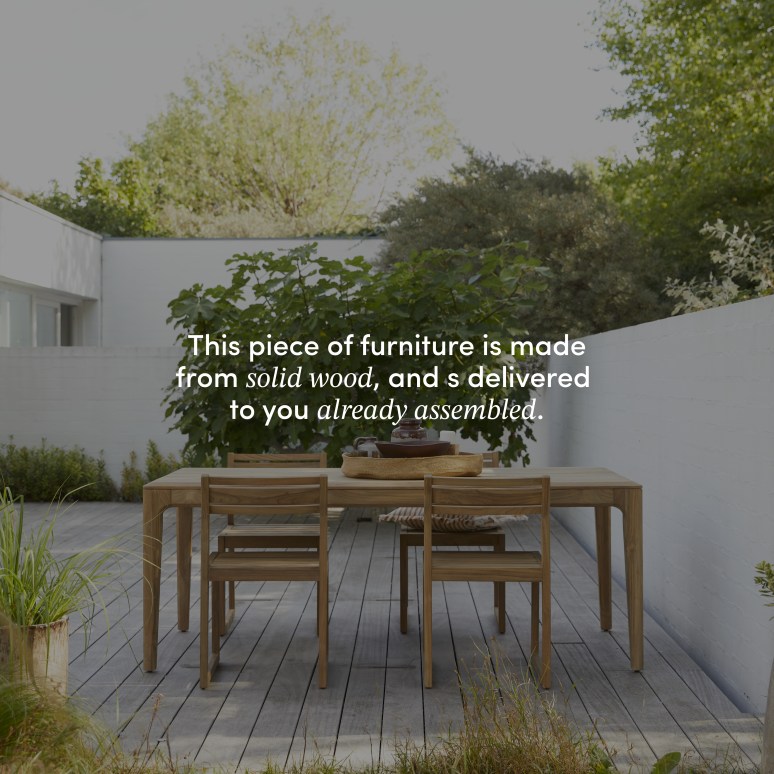 Vasco - Solid recycled teak Garden set, 4 chairs