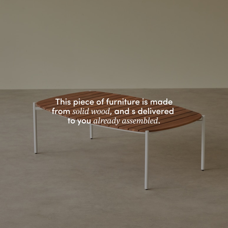 Luca - Solid acacia and metal garden coffee table