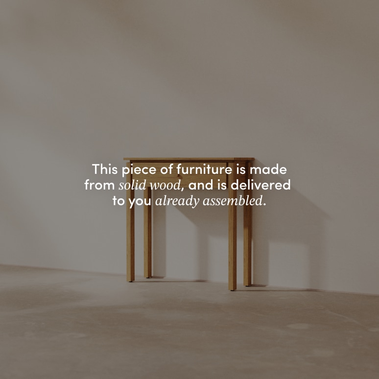 Renata - Solid rubberwood console table D. 28 cm