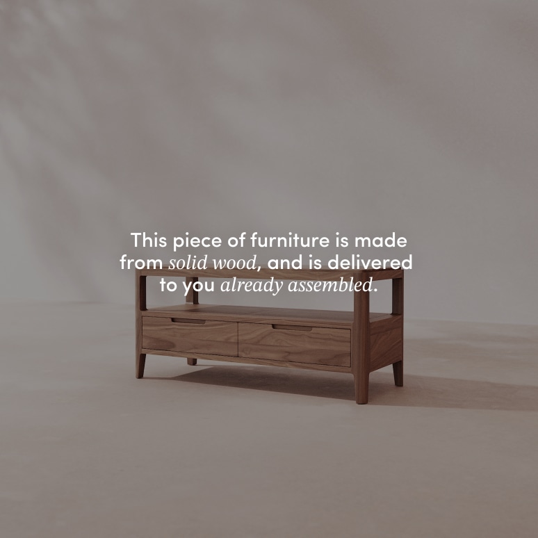 Arto - TV Stand in solid walnut, 100 cm