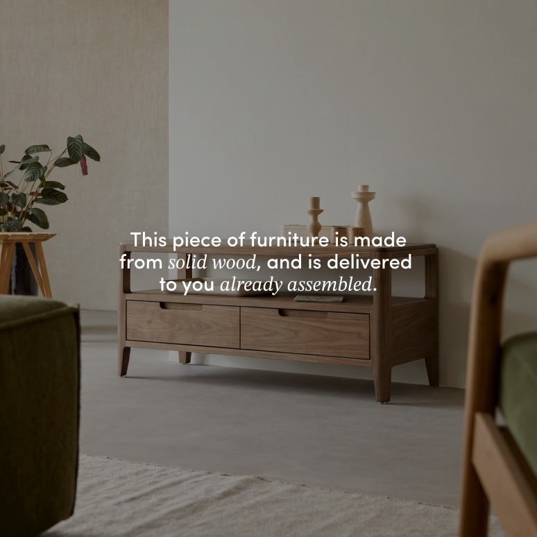 Arto - TV Stand in solid walnut, 100 cm