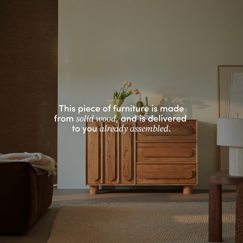 Olga - Sideboard in solid acacia, 120 cm