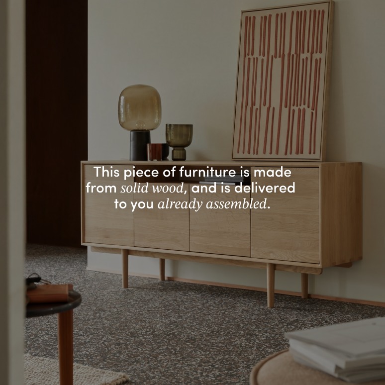 Ellie - Sideboard in solid oak, 180 cm