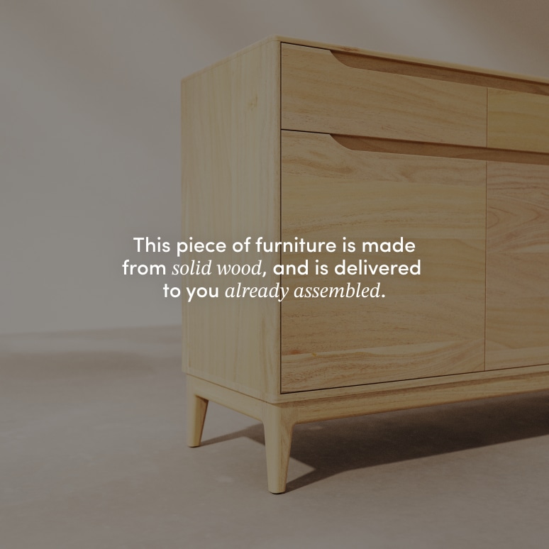Gabrielle - Sideboard in solid light mango wood, 150 cm