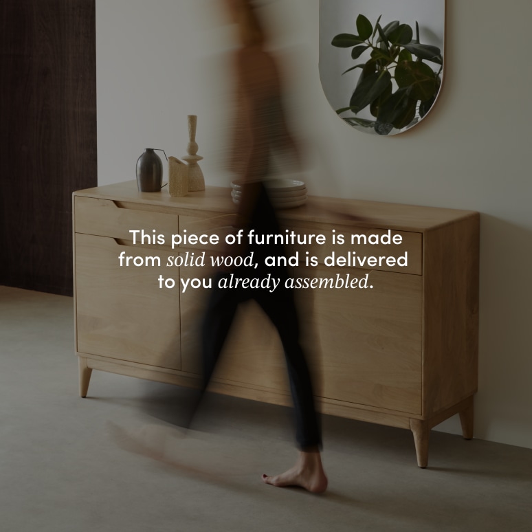 Gabrielle - Sideboard in solid light mango wood, 150 cm