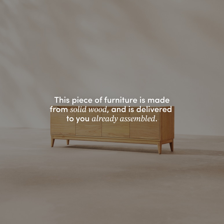 Gabrielle - TV Stand in solid light mango wood, 160 cm