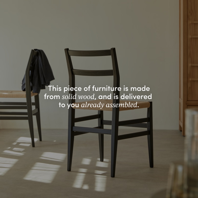 Clarisse - Black solid elm chair with cord seat