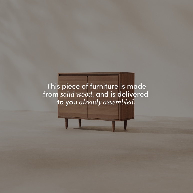 Livio - Sideboard in solid rubberwood, 100 cm