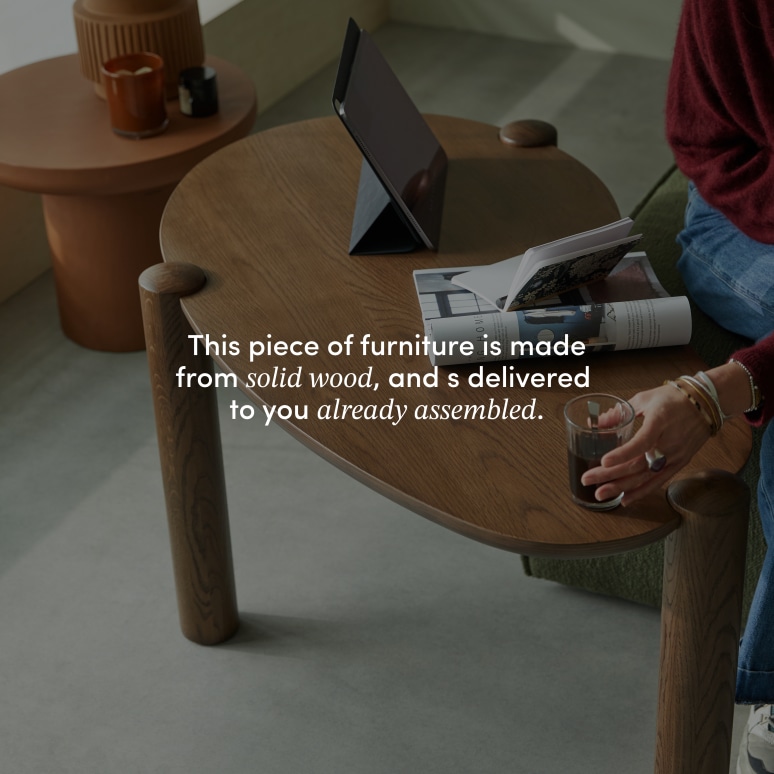 Nora - Coffee Table in solid oak, tall version