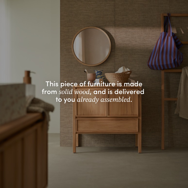 Jane - Storage unit in solid teak, 80 cm