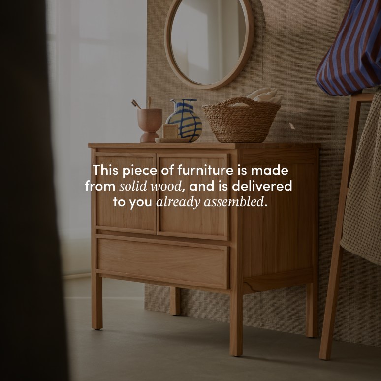 Jane - Storage unit in solid teak, 80 cm