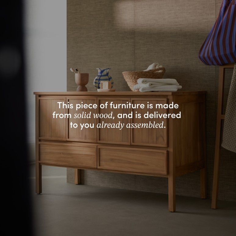 Jane - Solid teak storage unit 120 cm